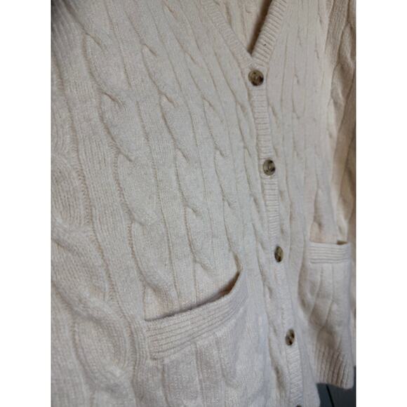 J.Crew Merino Wool Blend Relaxed Cable-Knit Cardigan, M/L $188 - Picture 5 of 8